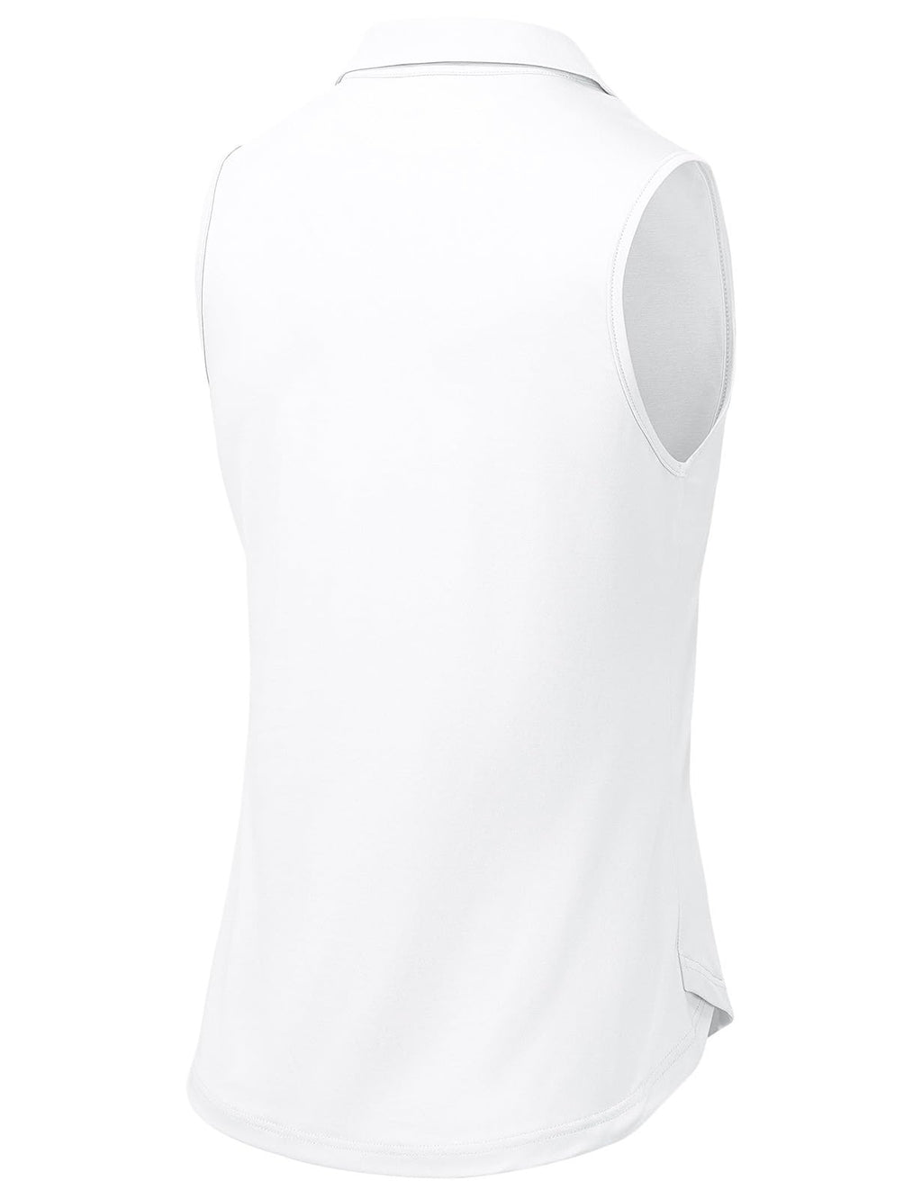 BGOWATU Women's Golf Polo Shirts Sleeveless Collared V Neck Tennis Tops Dry Fit UPF 50+ Workout Tank Lightweight Black+White L
