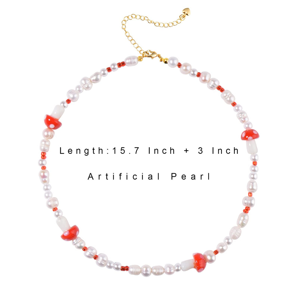 Natural Freshwater Pearl Fun Flirty Beaded Choker Necklace Handmade Summer Boho Jewlery Gifts for Women Teen