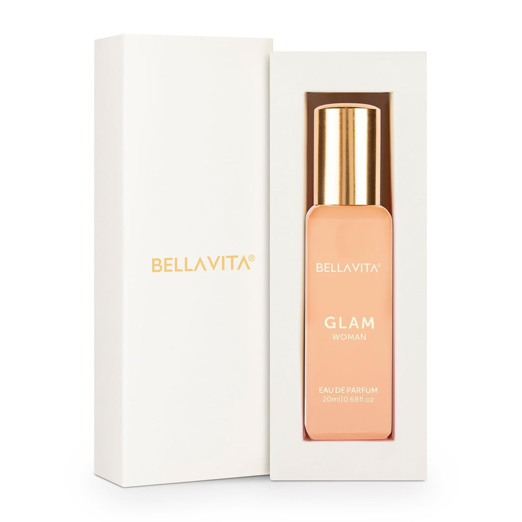 Bellavita Luxury Glam Eau de Parfum | 100 ml (3.4 fl.oz.) | Perfume for Women | White Floral, African Orange, Jasmine, and Patchouli Notes | Long Lasting Fragrance | Mother's Day present | for women