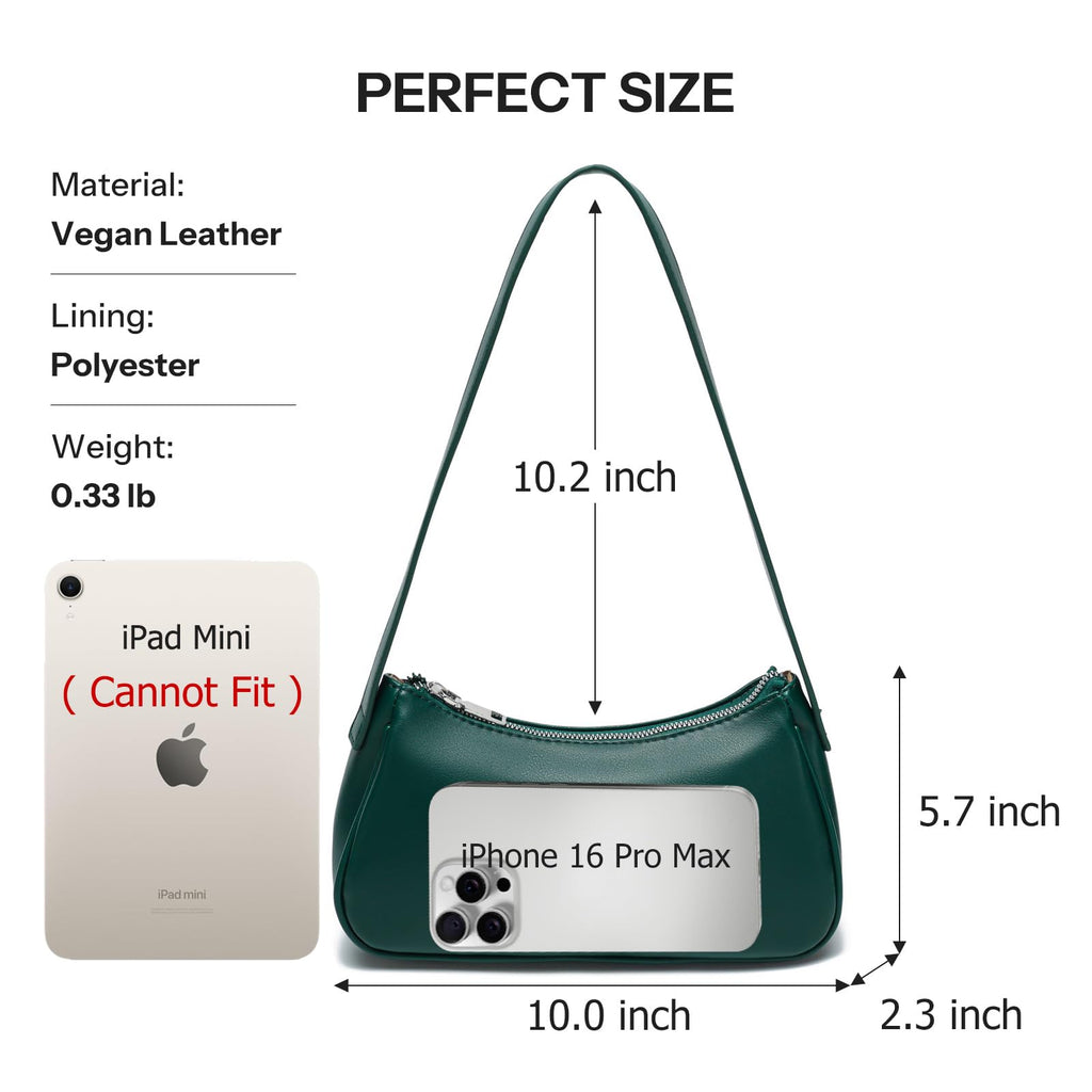 Small Shoulder Bag for Women Cute Mini Purse Trendy Vegan Leather Y2k Crescent Handbag