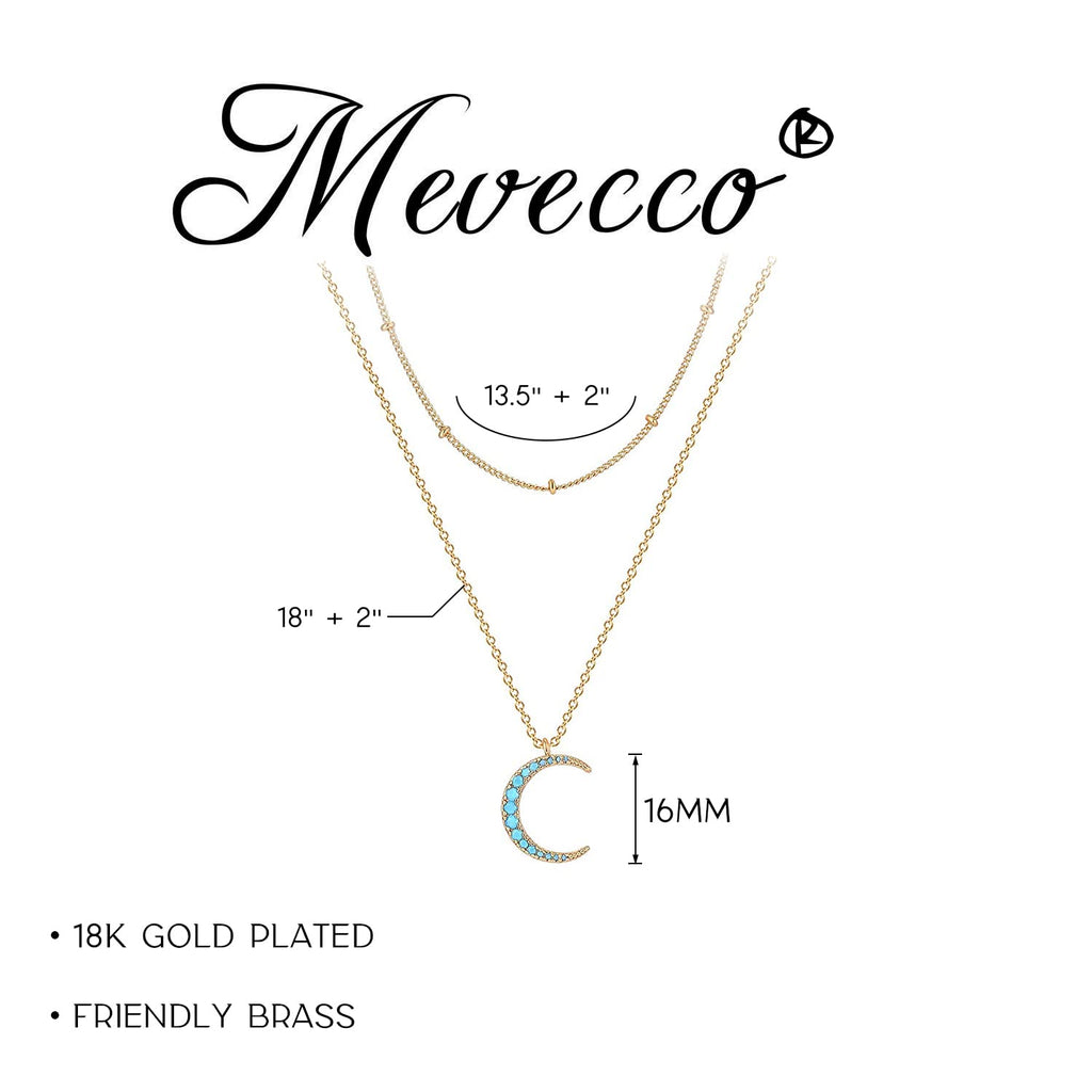 MEVECCO Layered Heart Necklace Pendant Handmade 18k Gold Plated Dainty Gold Choker Arrow Bar Layering Long Necklace for Women