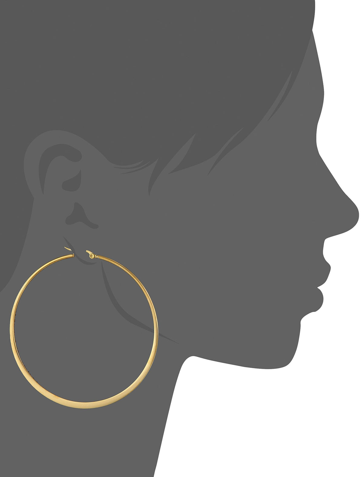 Amazon Essentials Gold Plated or Stainless Steel Flattened Hoop Earrings
