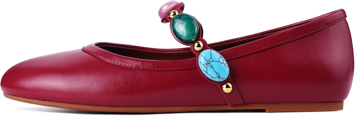 Gothictor Women's Mesh Ballet Flats Round Toe Leopard Mary Jane Shoes Women | Cushioned Comfort, Easy to Style, Buckle Strap, Cheetah Print, Ballerina, Breathable, Lightweight, Dressy Casual, Non-Slip