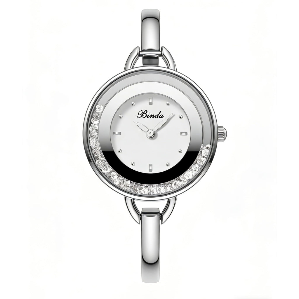 Binda Women's Quartz Watch – Stainless Steel Bracelet, Round Elegant Dial, Suitable for Daily and Formal Wear, Gift Box Included