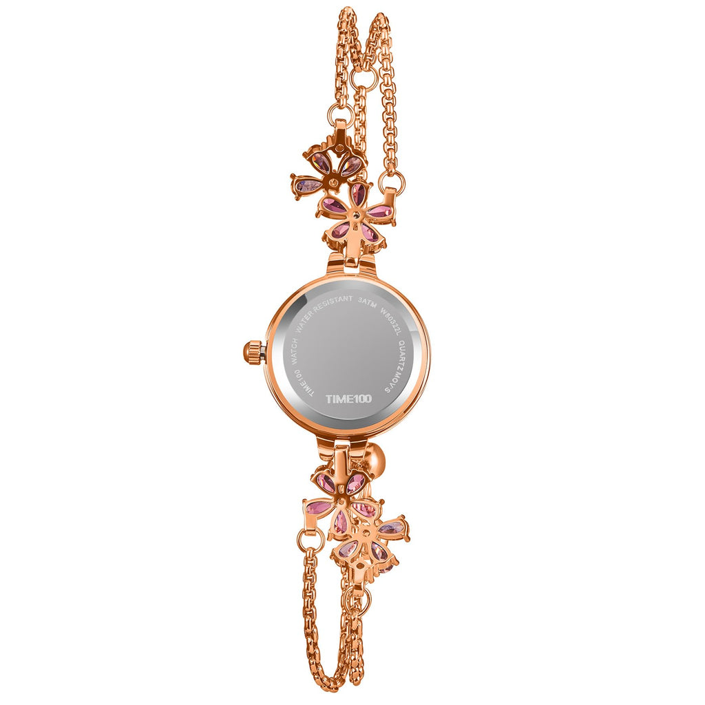 TIME100 Women's Bracelet Watches Ladies Quartz Wrist Watch with Green Dial Bezel with Crystals in Movement Bracelet Strap with Diamonds Waterproof