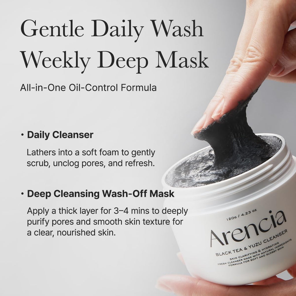 Arencia Black Tea & Yuzu Rice Mochi Cleanser