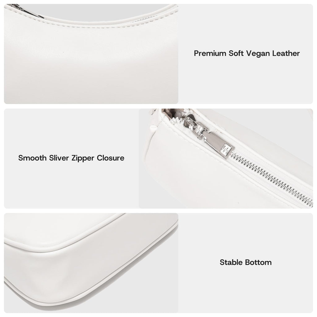 Small Shoulder Bag for Women Cute Mini Purse Trendy Vegan Leather Y2k Crescent Handbag