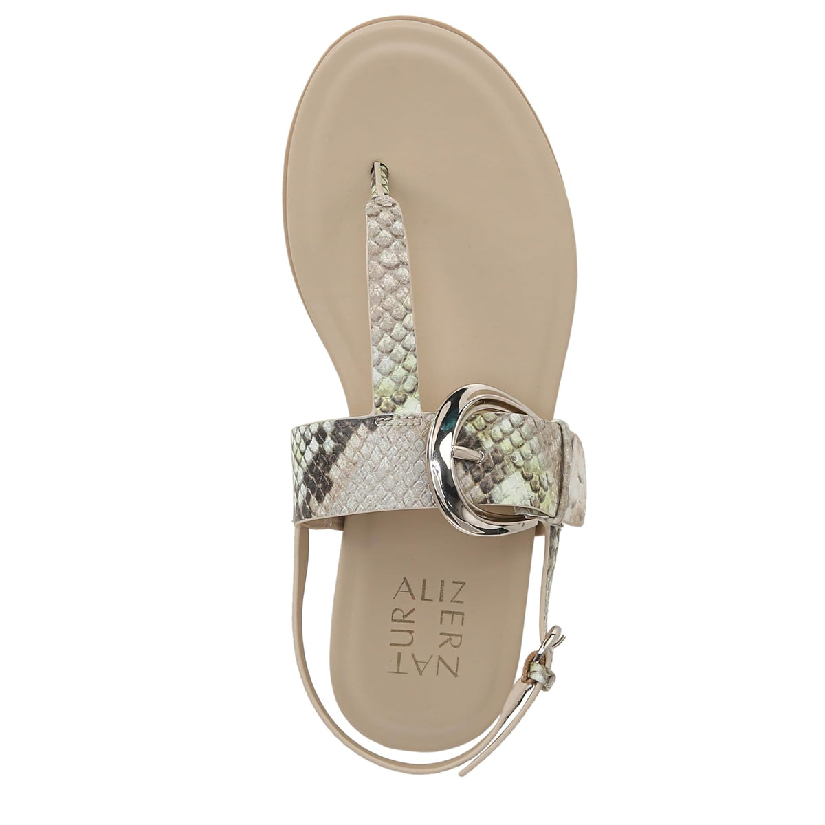 Naturalizer Womens Taylor T-Strap Slingback Flat Sandal Dark Gold Metallic 9 MNaturalizer Womens Taylor T-Strap Slingback Flat Sandal Dark Gold Metallic 9 M open box