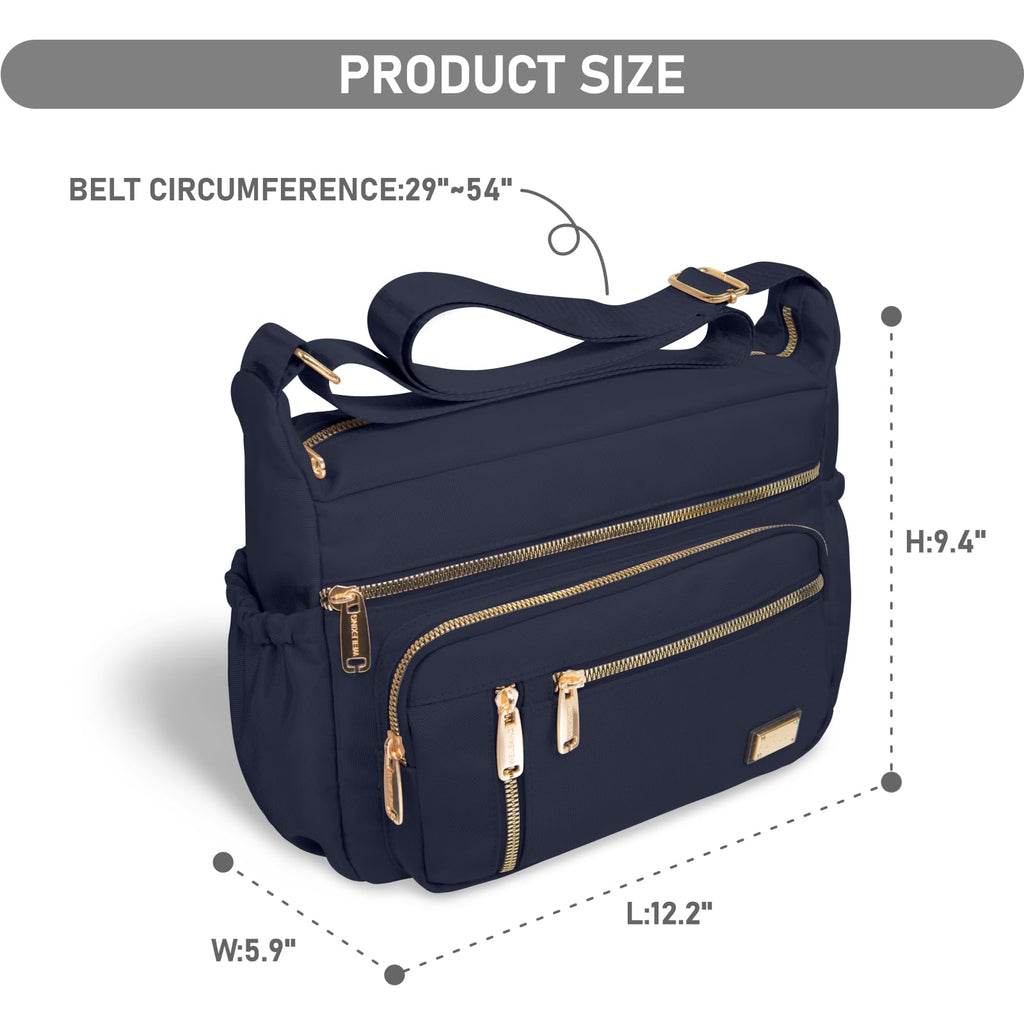 NPBAG Crossbody Bag for Women, Shoulder Purse Handbag Messenger Bag, Trendy Pocketbooks, Waterproof and Multi-Pockets