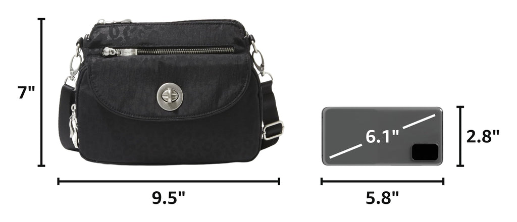 Baggallini Calais Crossbody Bags for Women 10x7 Lightweight Water-Resistant Travel Purse, RFID & Interior Organization