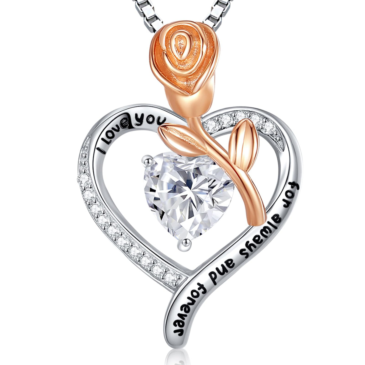 Luxury Moissanite Heart Necklace for Women – 925 Sterling Silver Heart Pendant, Sparkling Jewelry Gift for Wife, Girlfriend, Mom & Daughter
