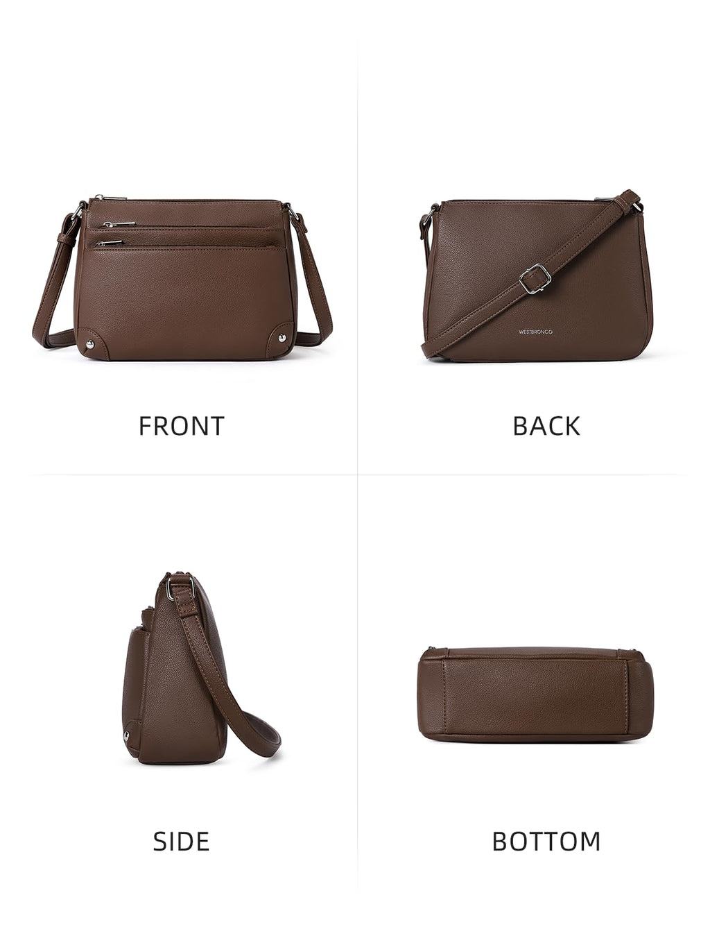 WESTBRONCO Crossbody Bags for Women, Medium Size Shoulder Handbags, Satchel Purse with Multi Zipper Pocket