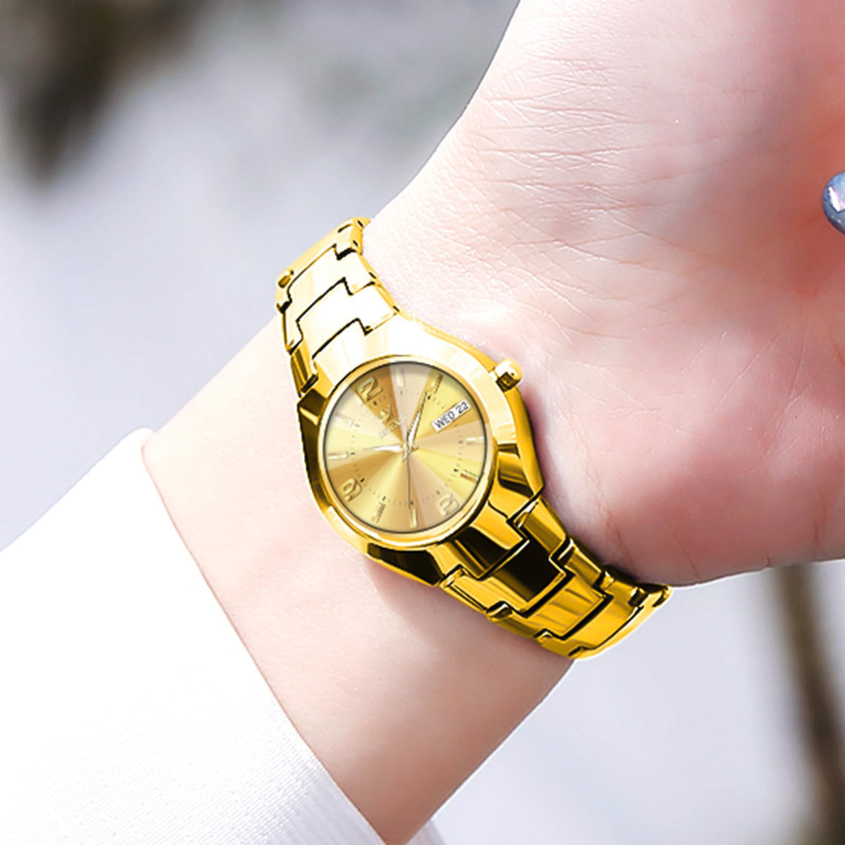 OLEVS Watch for Women Luxury Fashion Diamond Classic Arabic Dial Wrist Women's Watches with Date Waterproof Stainless Steel Quartz Ladies Watch