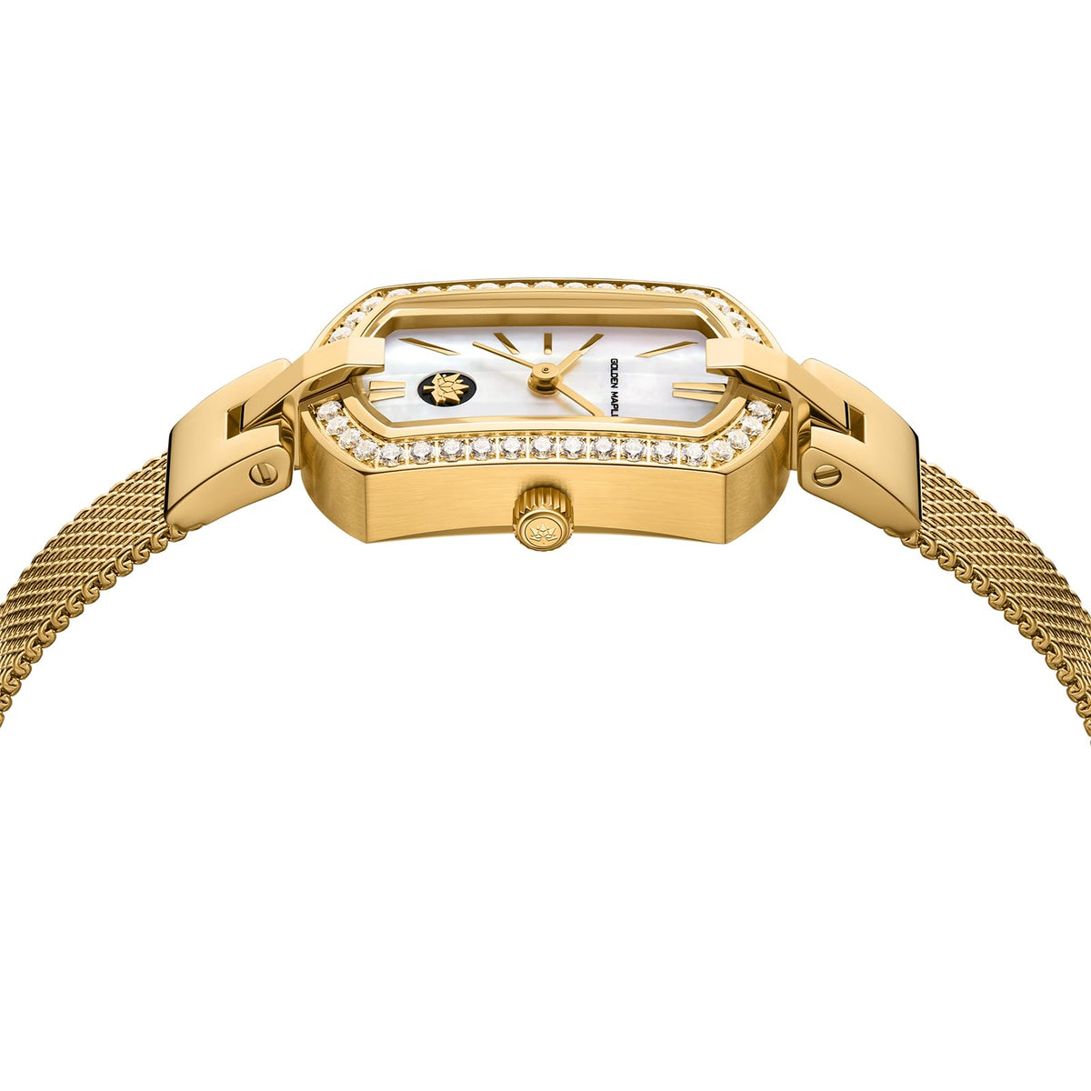 Golden Maple Watches for Women, Small Oval Stainless Steel Case, Mother fo Pearl Dial, Dainty Ladies Watches, Luxury Gifts for Her