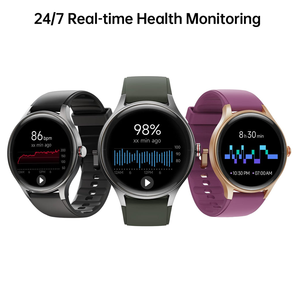 Woneligo Smart Watch for Women,1.57inch AMOLED Touchscreen Fitness Watch for iPhone & Android,Heart Rate/Sp02/Sleep Monitor,110+ Sport Modes IP68 Waterproof Bluetooth Calls,2 Bands (Pink, 1.57)