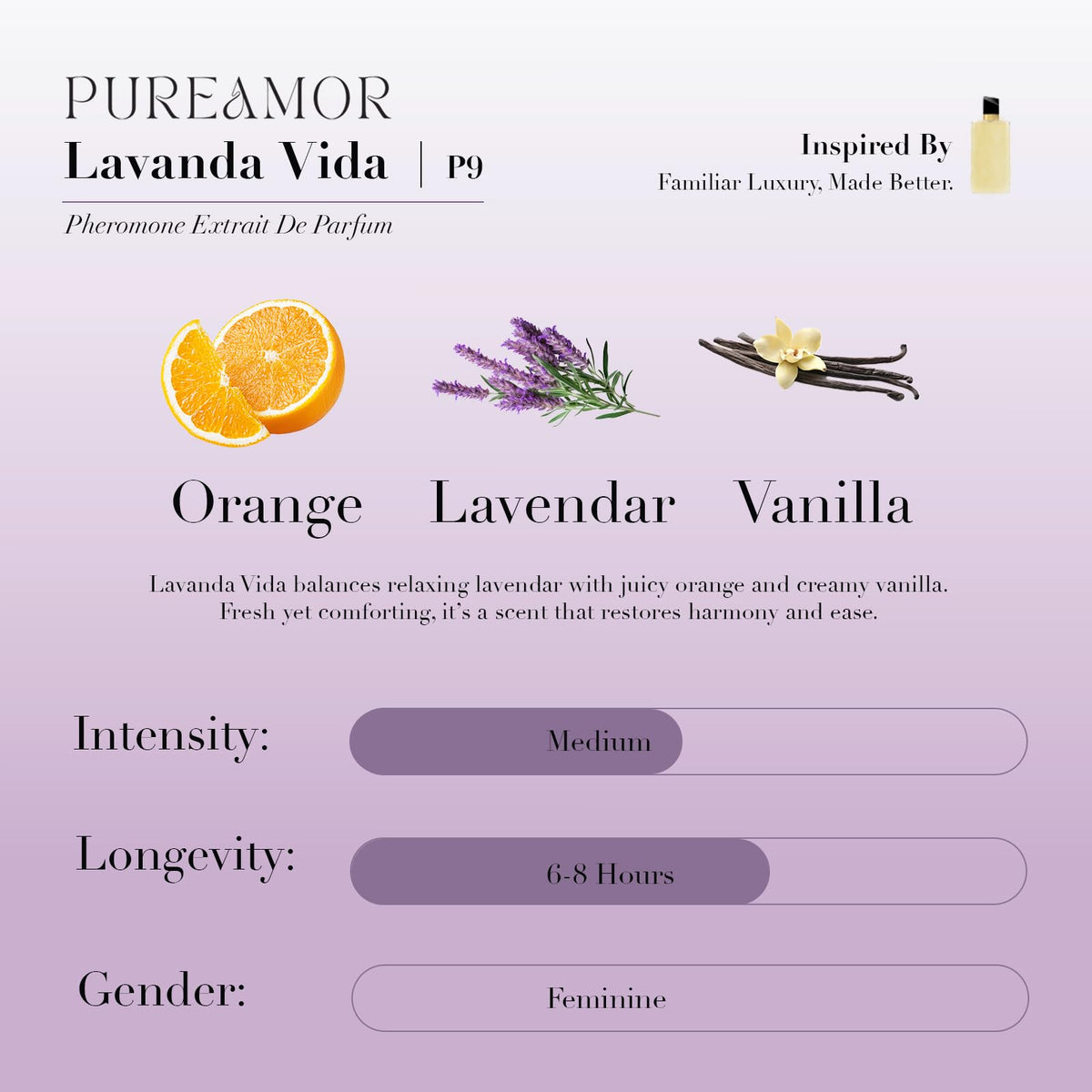 PUREAMOR Pheromone Perfume for Women, Moonlight Mellow Extrait de Parfum - Long Lasting Sweet Floral Gourmand Scent, 30% High Concentration, Full Size Fragrance Spray, 1.0 oz / 30 ml