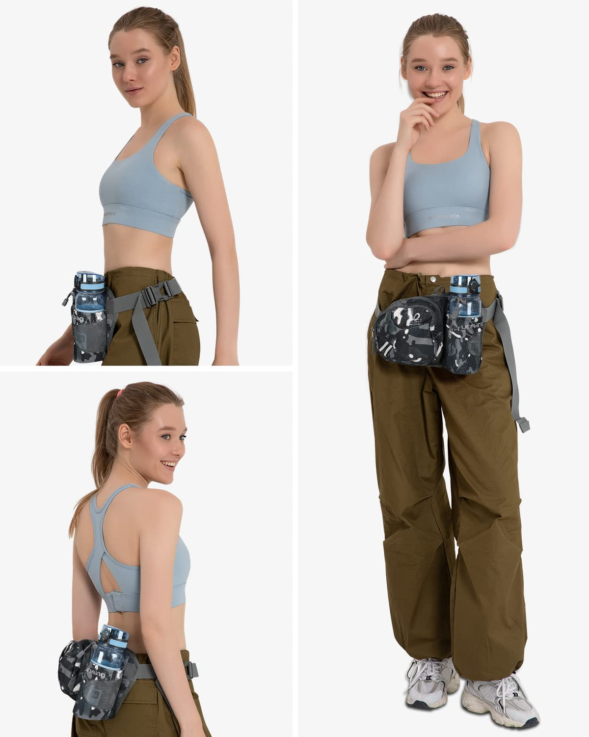 WATERFLY Fanny Pack Waist Bag: Waist Pack for Women Men with Water Bottle Holder Hiking Fanny Pack for Running Walking DogWalking Travel Cycling