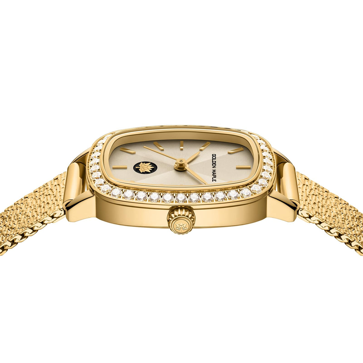 GOLDEN MAPLE Watches for Women, Dainty Gold Watch with Small Stainless Steel Case, Quartz Movement and Water Resistant, Adjustable Mesh Band