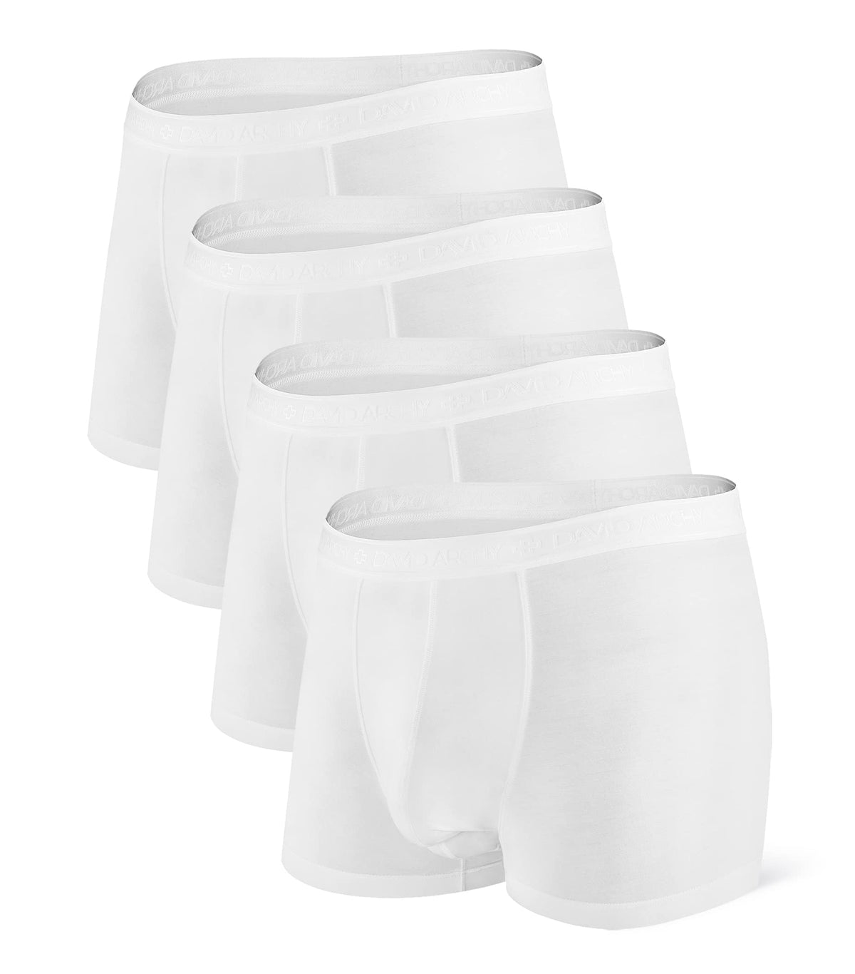DAVID ARCHY Men's Underwear Modal Boxer Briefs Trunks Multi-Pack | Dual Pouch with Fly, Ultra Soft Second Skin Feel, Breathable Stretch Spandex, Anti Chafing, Daily Lounging Work Travel