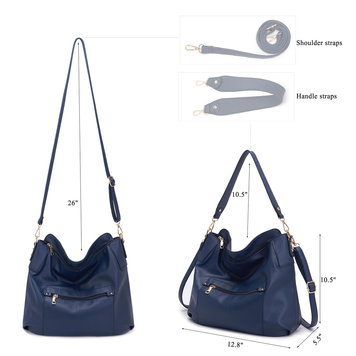 Large Crossbody Bags Ladies Shoulder Handbags Purse and Wallet Set for Women Totes Hobo Purses