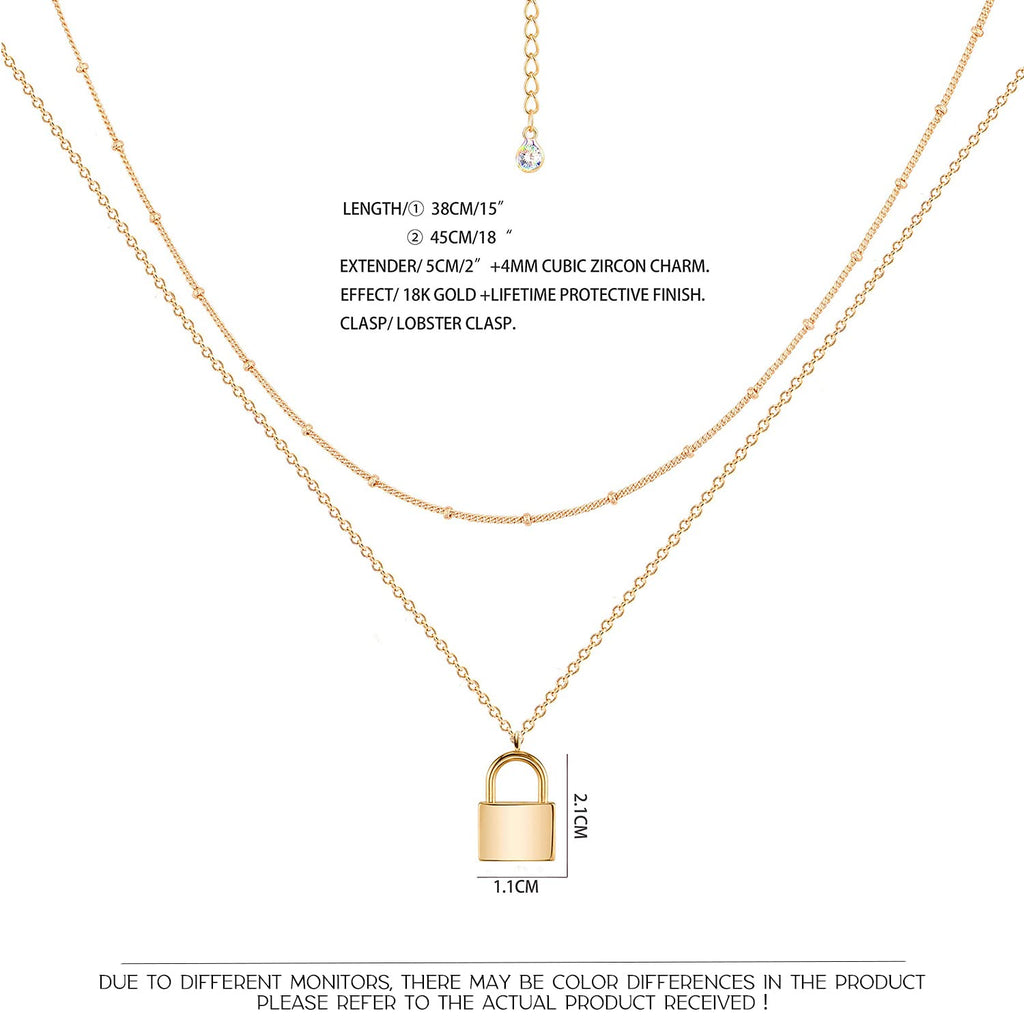 MEVECCO Layered Heart Necklace Pendant Handmade 18k Gold Plated Dainty Gold Choker Arrow Bar Layering Long Necklace for Women