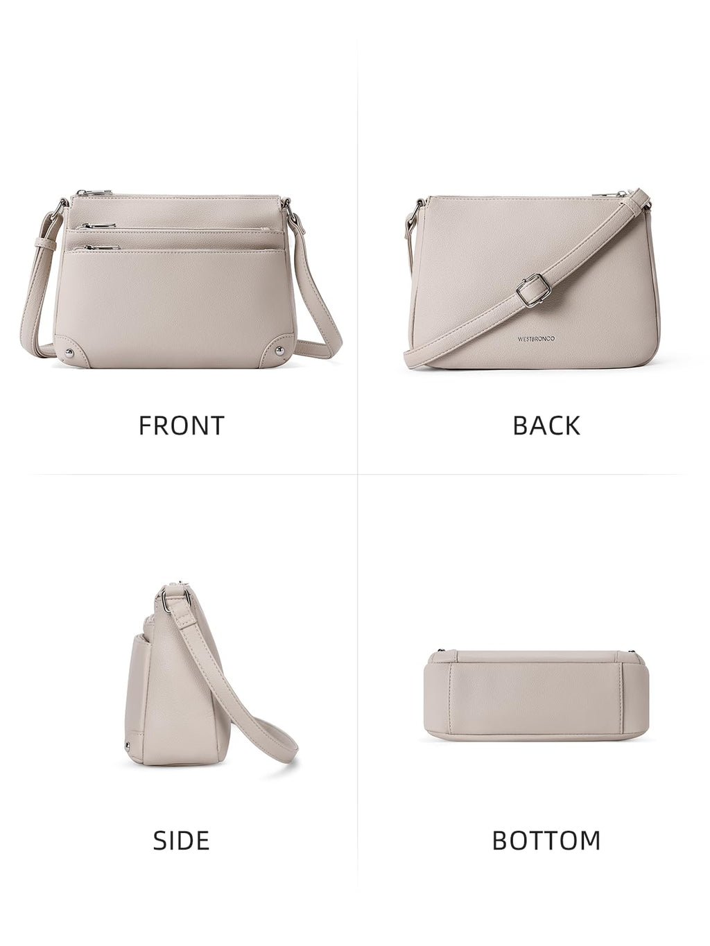 WESTBRONCO Crossbody Bags for Women, Medium Size Shoulder Handbags, Satchel Purse with Multi Zipper Pocket