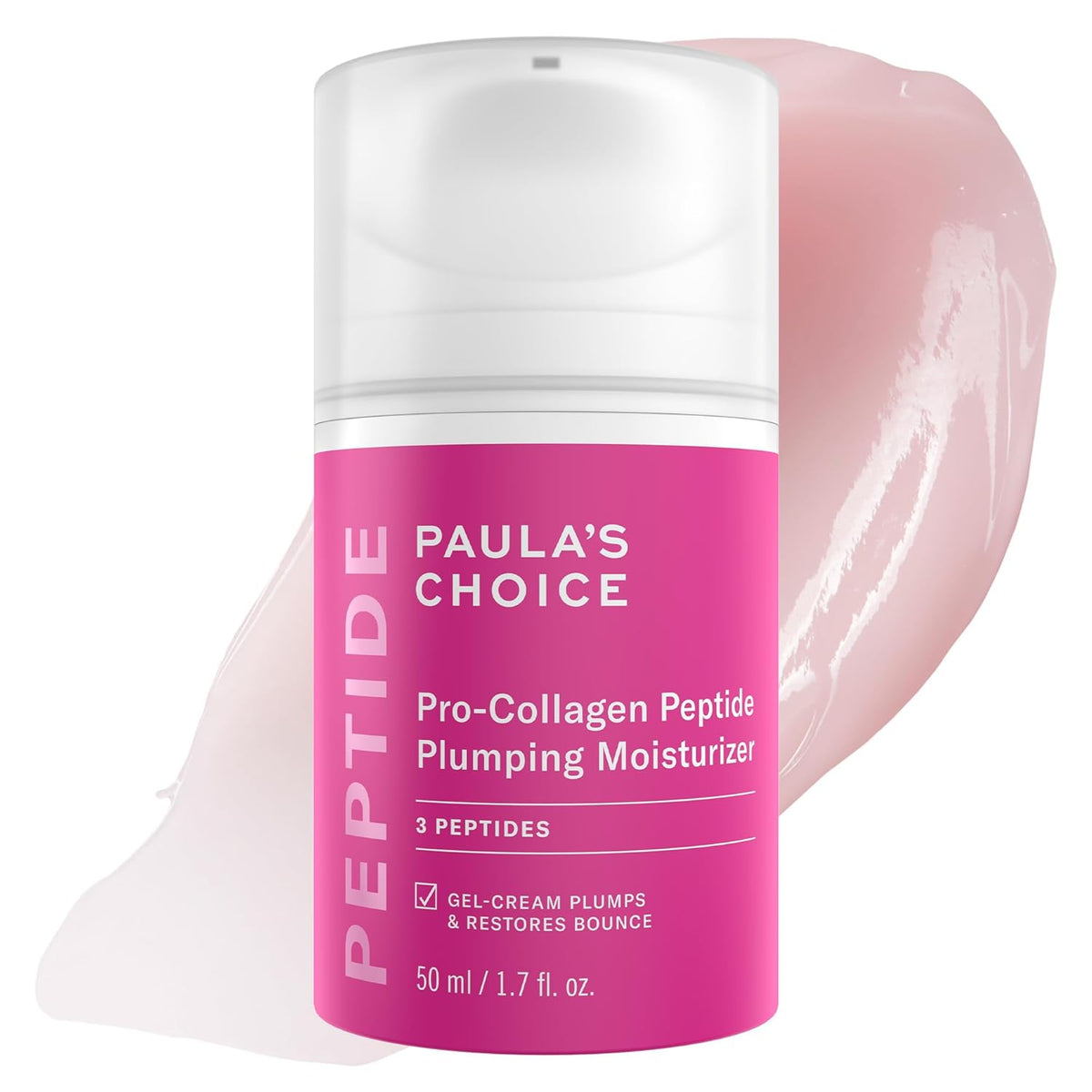 Paula's Choice Pro-Collagen Peptide Plumping Face Moisturizer, Daily Gel Face Cream for Deep Lightweight Hydration, Wrinkles & Loss of Firmness, Fragrance-Free, 1.7 Fl Oz
