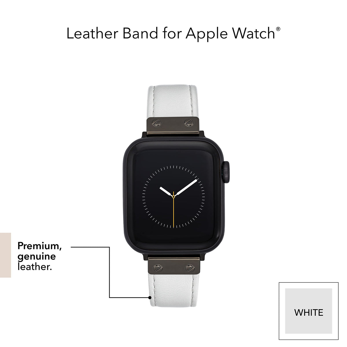 Anne Klein Leather Fashion Band for Apple Watch Secure, Adjustable, Apple Watch Band Replacement, Fits Most Wrists