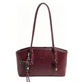 Shoulder Bag for Women Brown Purse Vintage Leather Shoulder Handbag Trendy Everyday Purse with Pendant