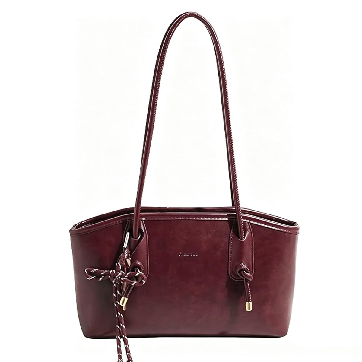 Shoulder Bag for Women Brown Purse Vintage Leather Shoulder Handbag Trendy Everyday Purse with Pendant
