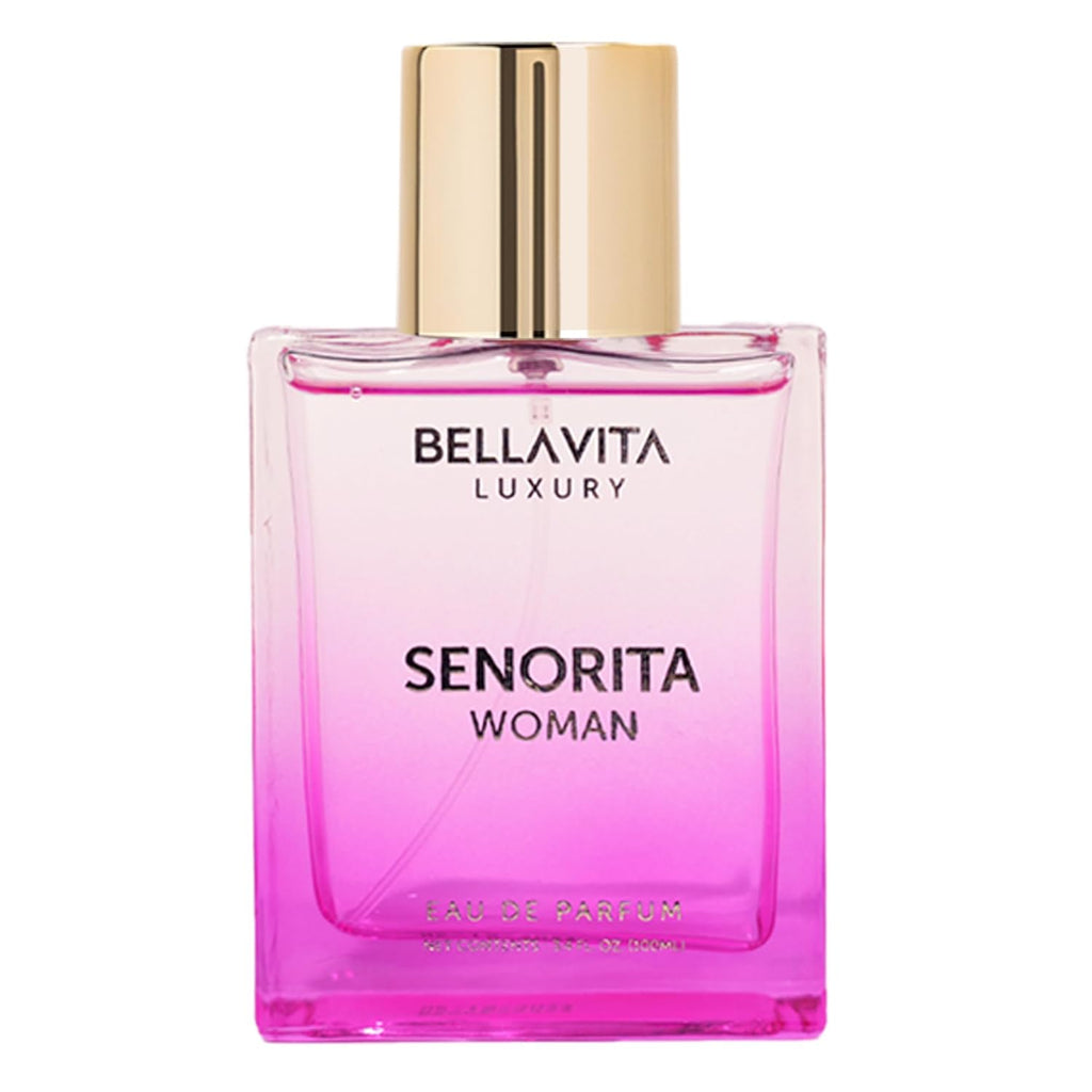 Bellavita Luxury Senorita Eau de Parfum | 100 ml (3.4 fl.oz.) | Perfume for Women | Fresh Floral, Yuzu, Peony, and Musk Notes | Long Lasting Women's Fragrance | Mother's day Fragrance