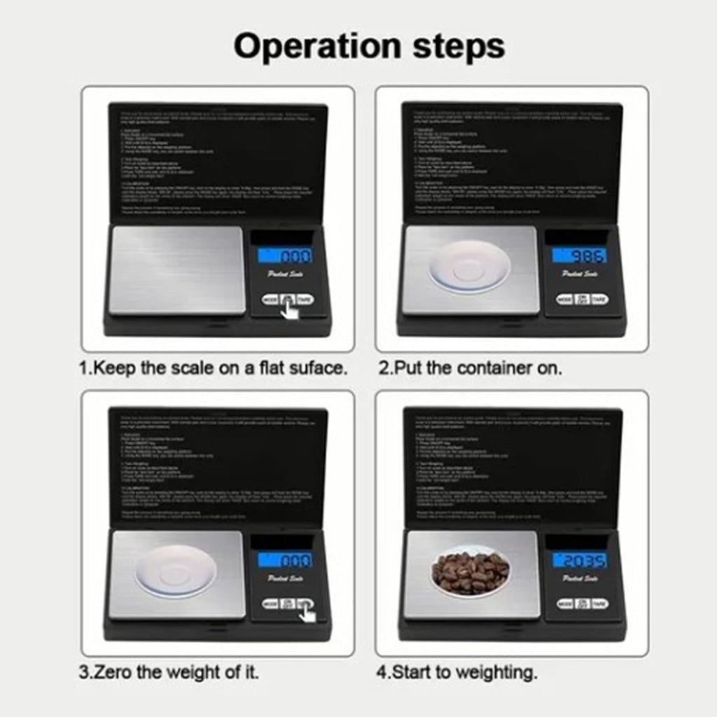 Electronic Food Scale, Portable Wide Application 1000G 0.1G Precise Measurement of Coin Digital Scale