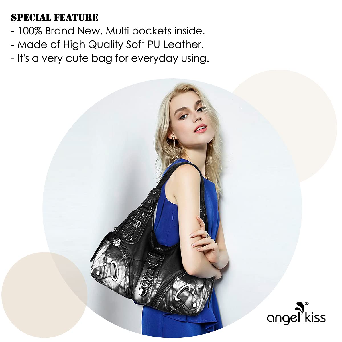 Angelkiss Hobo Purses and handbags for Women Satchel Handbag Women Purses Large Daily Shoulder Bags