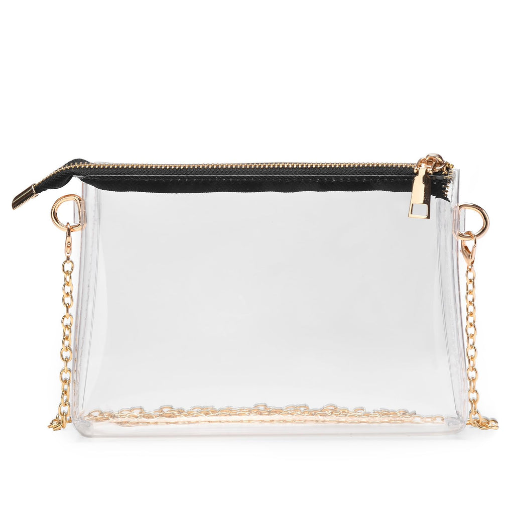 BS-VOG Clear Purse for Women - Stadium Approved Small Crossbody Bag with Zipper, Clear Stadium Bag for Concerts, Sports