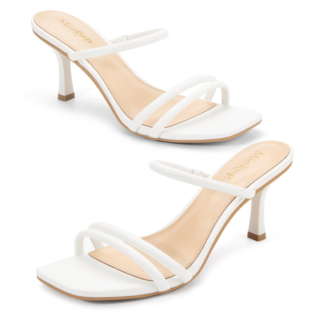 Heels for Women Square Open Toe Strappy Mules Women's Heeled Sandals Summer Dressy Comfort Sexy Shoes Weeding Party