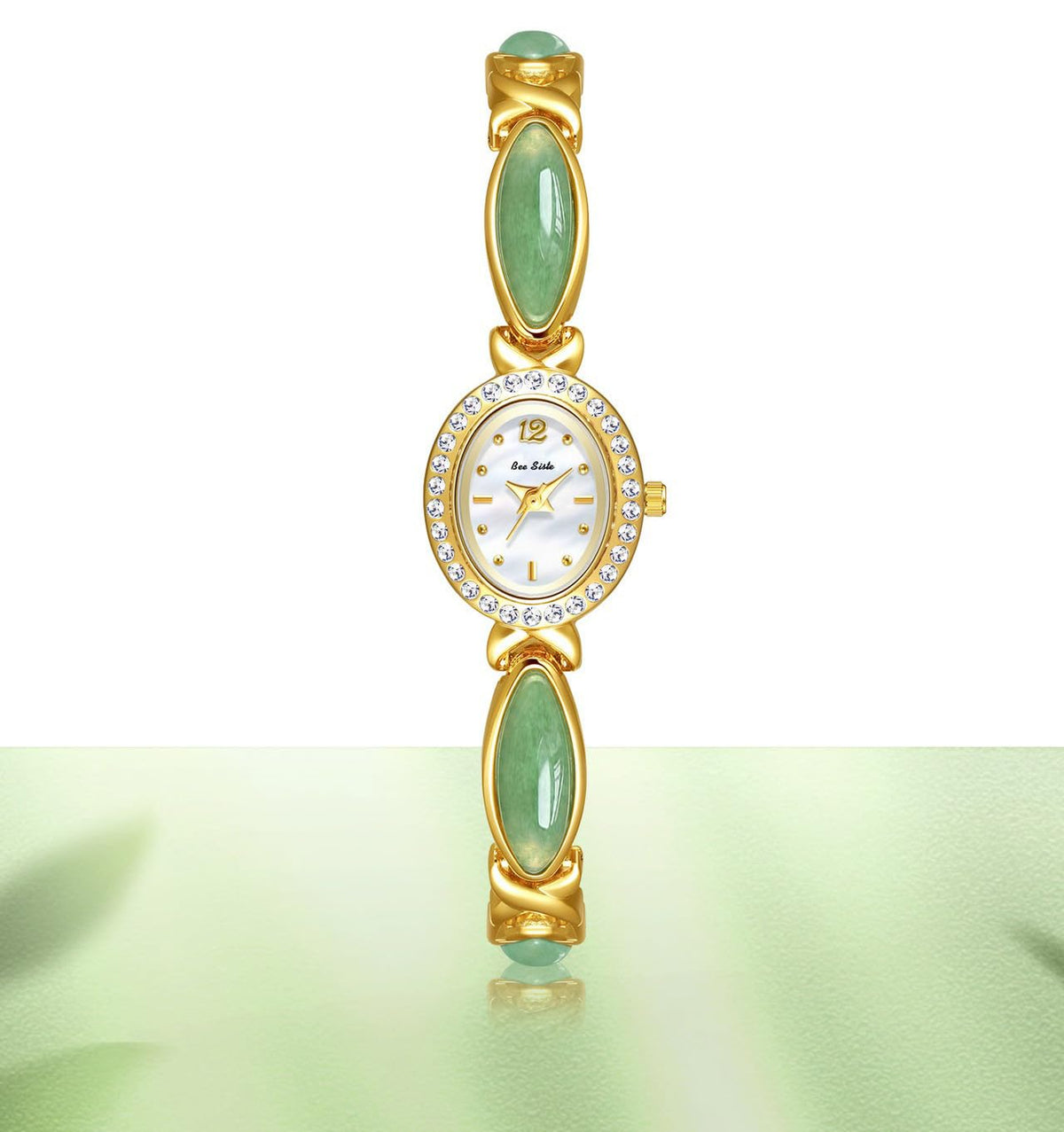 LOREO Elegant Women’s Gold Bracelet Watch Vintage Oval Dial, Waterproof Quartz Movement, Small Face Dress Watch for Ladies