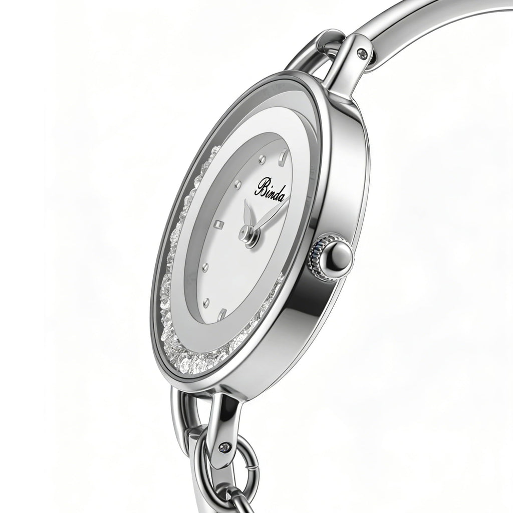 Binda Women's Quartz Watch – Stainless Steel Bracelet, Round Elegant Dial, Suitable for Daily and Formal Wear, Gift Box Included