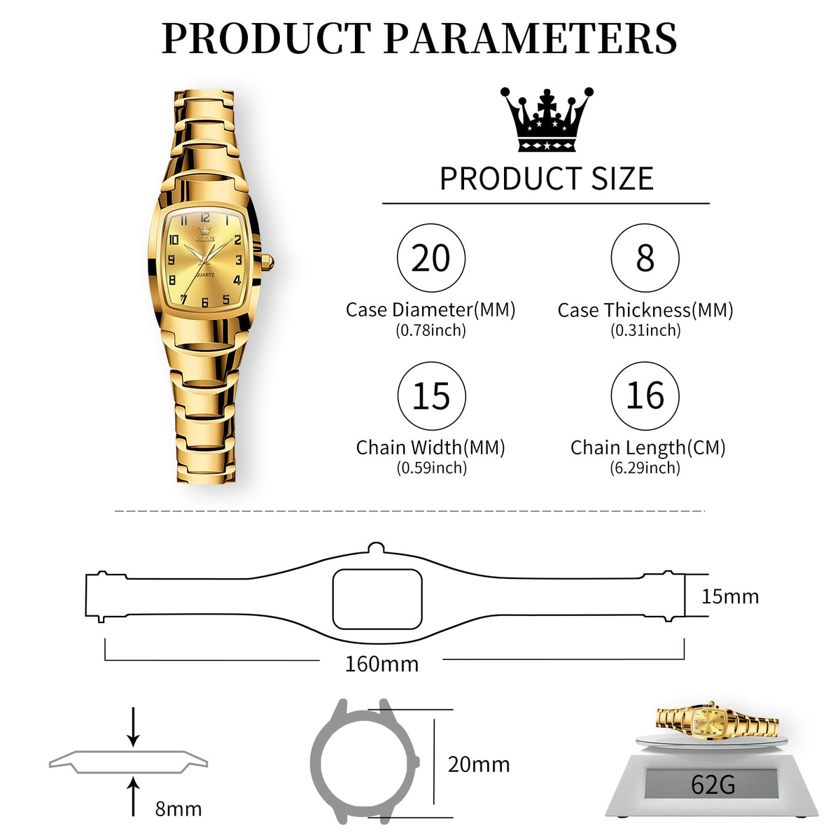 OLEVS Watch Women Luxury Classic Stainless Steel Small Wrist Dress Watches for Women Waterproof Analog Day Date Dainty Fashion Dress Female Watch-(Black/Rose Gold/Gold Face)