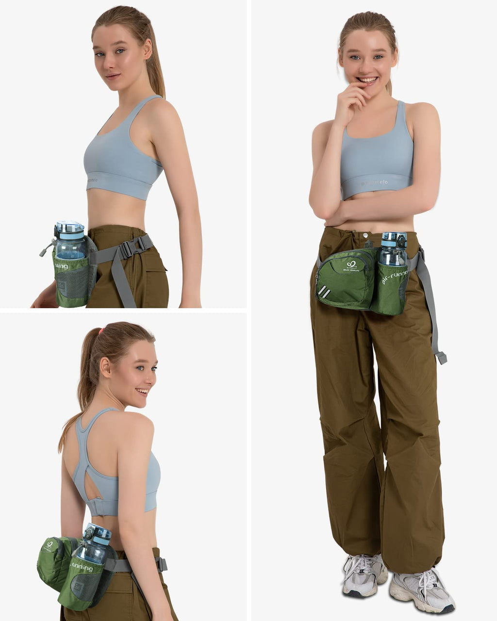 WATERFLY Fanny Pack Waist Bag: Waist Pack for Women Men with Water Bottle Holder Hiking Fanny Pack for Running Walking DogWalking Travel Cycling