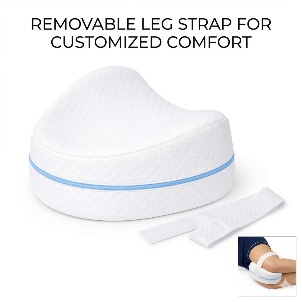 Contour Legacy Cool Leg & Knee Foam Support Pillow for Side Sleepers Soothing Relief for Back, Hips, Knees, Joints, Nerves & Muscles