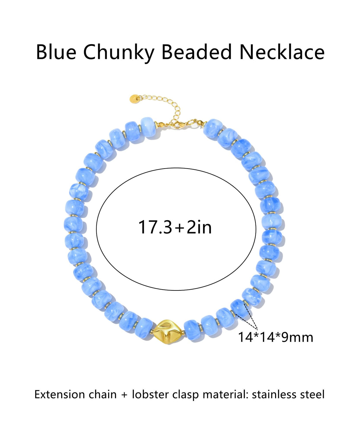 Chunky Beaded Statement Necklace for Women Trendy Colorful Boho Resin Bead Choker Necklaces Summer Handmade Jewelry Gifts Accessories