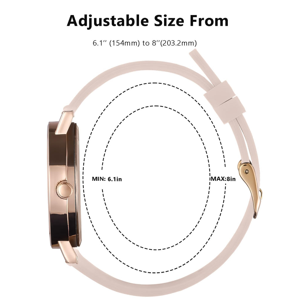 Women's Analog Nurse Watch with Second Hand for Nursing, 12/24 Time, Silicone Band, Easy Read