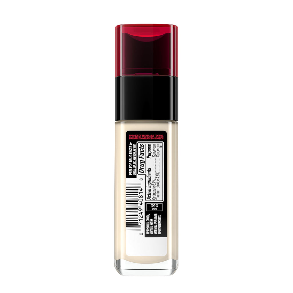 L'Oreal Paris Makeup Infallible Up to 32 Hour Fresh Wear Lightweight Foundation, 405 Porcelain, 1 Fl Oz, Packaging May Vary