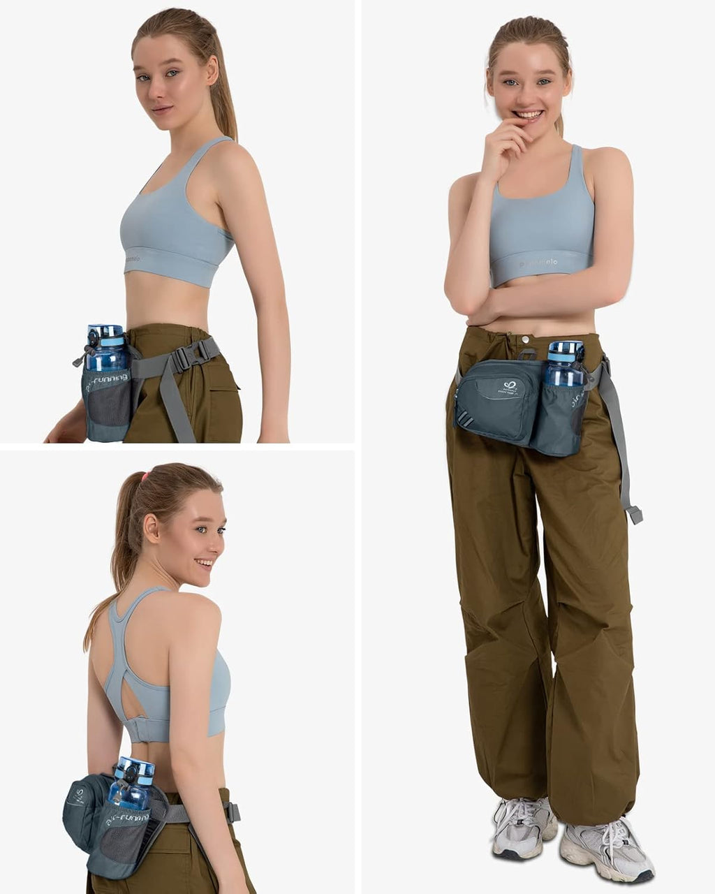 WATERFLY Fanny Pack Waist Bag: Waist Pack for Women Men with Water Bottle Holder Hiking Fanny Pack for Running Walking DogWalking Travel Cycling