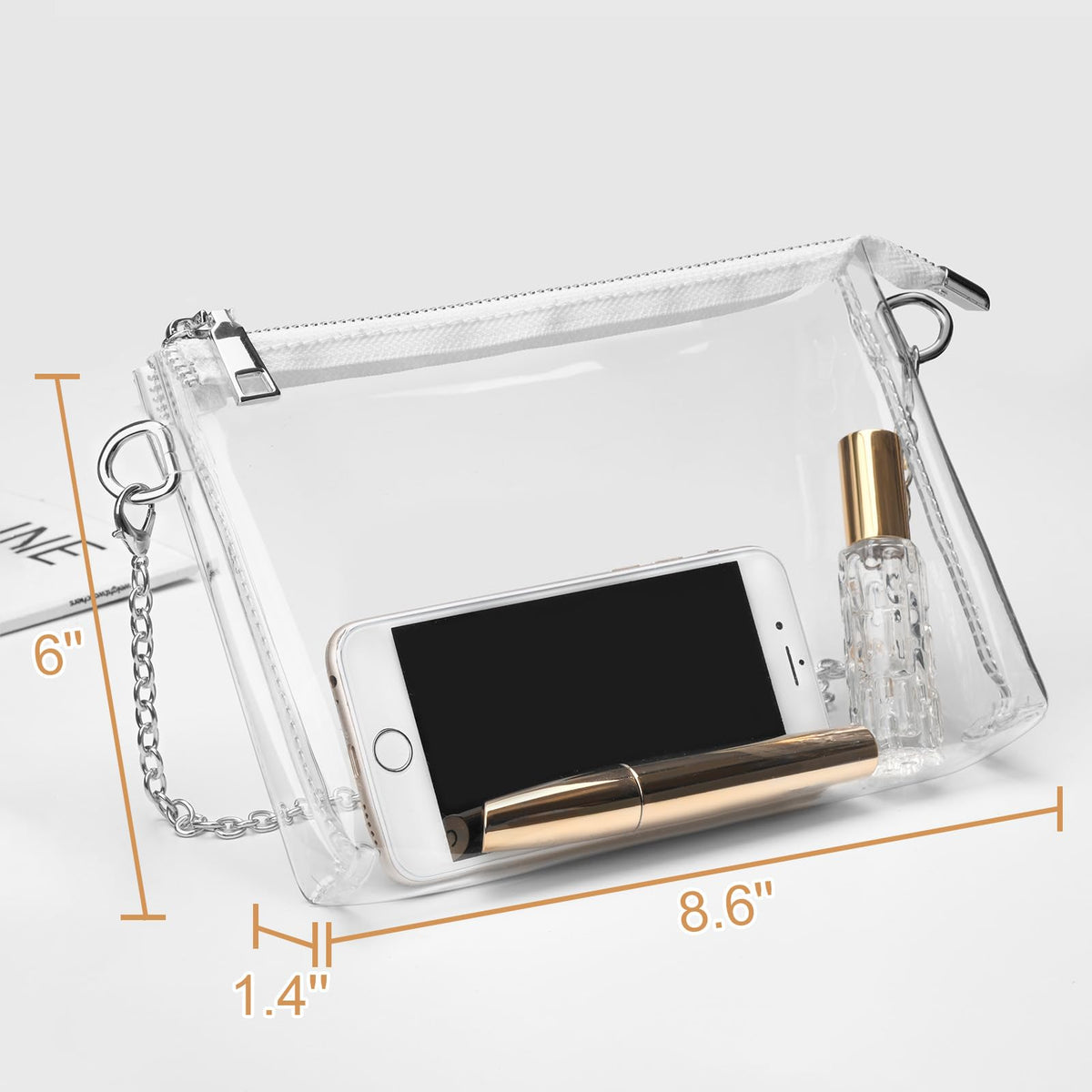 BS-VOG Clear Purse for Women - Stadium Approved Small Crossbody Bag with Zipper, Clear Stadium Bag for Concerts, Sports
