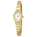 Small Gold Watches for Women,Analog Womens Watch with Stainless Steel Expansion Band,Oval Case Roman Dial,Water Resistant