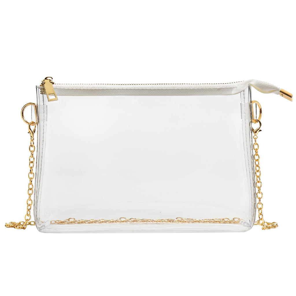 BS-VOG Clear Purse for Women - Stadium Approved Small Crossbody Bag with Zipper, Clear Stadium Bag for Concerts, Sports