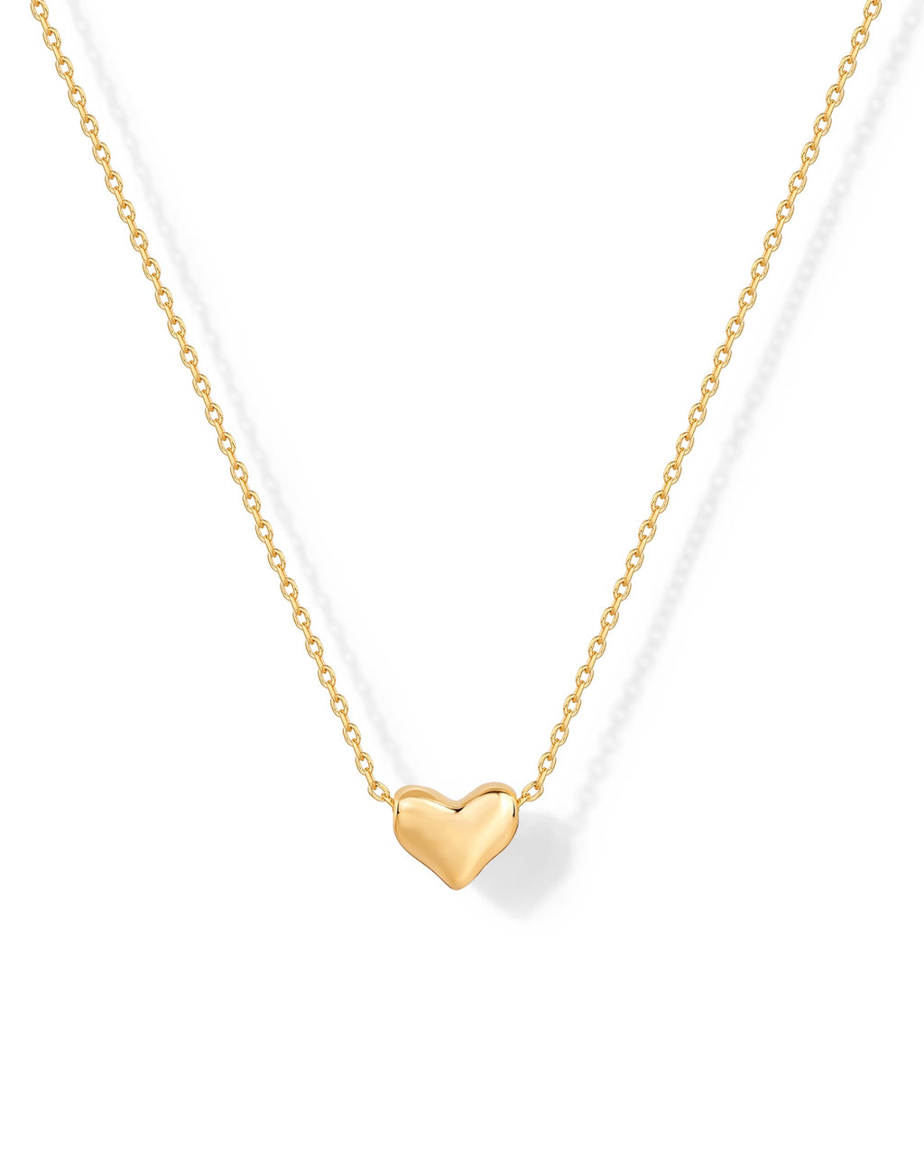 PAVOI 14K Gold Plated Cubic Zirconia Heart Necklace | Cute Dainty Love Pendant Necklaces for Women - Valentines Day Trendy Jewelry