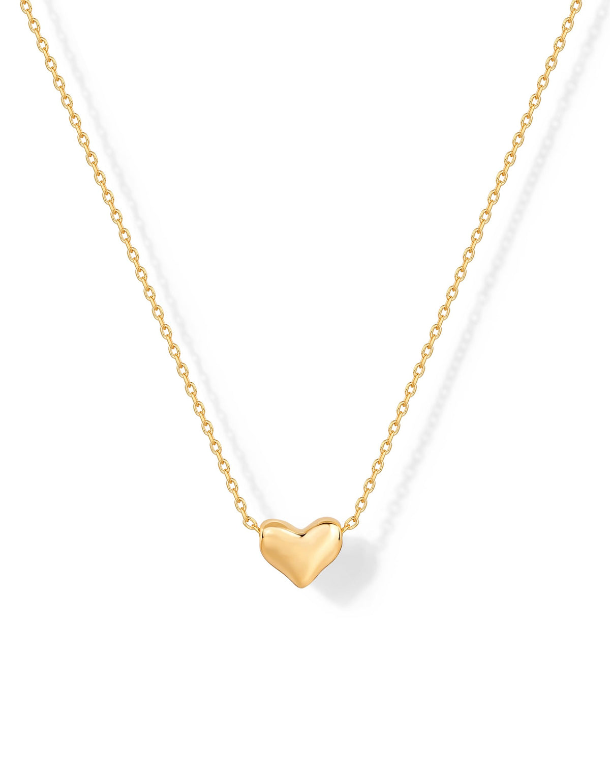 PAVOI 14K Gold Plated Cubic Zirconia Heart Necklace | Cute Dainty Love Pendant Necklaces for Women - Valentines Day Trendy Jewelry