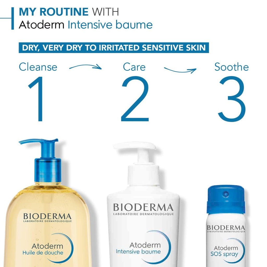 Bioderma Atoderm Intensive Balm, Hydrating Balm for Dry to Atopic Sensitive Skin, Face & Body Moisturizer with Ultra Soothing Anti-Itching Formula, Fragrance-Free, Non-Greasy & Non-Sticky for Family